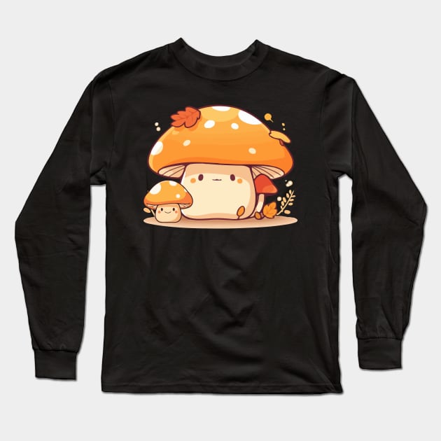 Fall Mushrooms cottage core Long Sleeve T-Shirt by TeaTimeTs